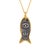 Early 21st Century Abundance Fish Pendant Evil Eye Sterling Silver Necklace For Sale - Image 5 of 9