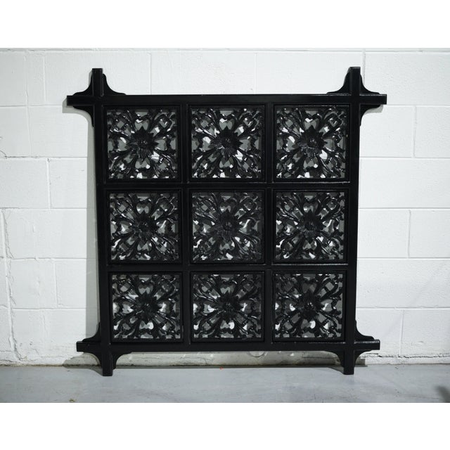 Adorn your wall with this contemporary chinoiserie wall panel. Made of wood, intricate, ornate flowers are carved into the...