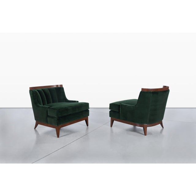 1950s Mid-Century Modern Walnut Lounge Chairs Styled After Erwin Lambeth For Sale - Image 5 of 14