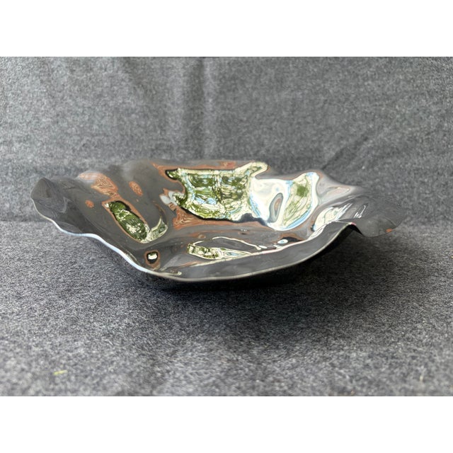 Alessi Vintage Alessi Crumpled Stainless Fruit Bread Bowl For Sale - Image 4 of 15