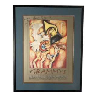 1997 Signed Alexandra Nechita Cubist Grammy Poster / Original Artist Remarques, Gallery Stamped For Sale