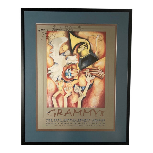 1997 Signed Alexandra Nechita Cubist Grammy Poster / Original Artist Remarques, Gallery Stamped For Sale