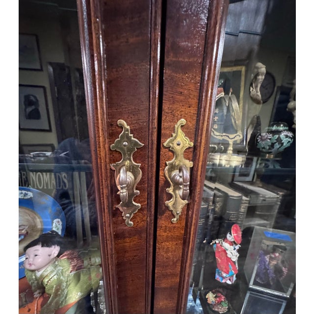 Late 20th Century Century Furniture Claridge Mahogany Breakfront China Cabinet / Display Wall Unit For Sale - Image 5 of 9