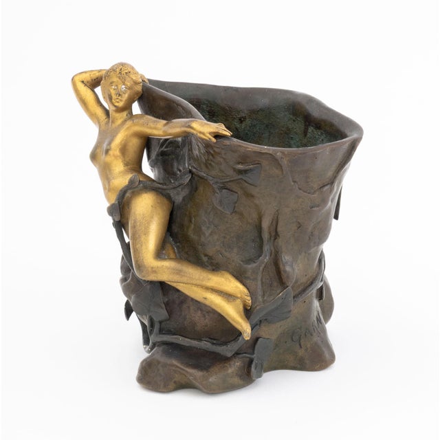 Late 19th Century Jean Garnier Patinated Bronze Sculptural Vase For Sale - Image 5 of 10