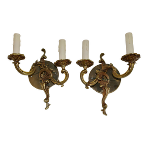 Vintage Electric Bronze Sconces - A Pair