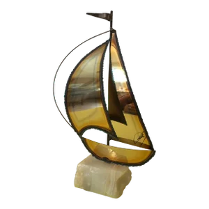 Vintage Signed Sailboat Sculpture