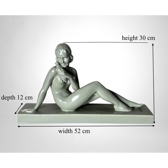Early 20th Century Art Deco, Saint-Clement Style Ceramic Figure of a Young Woman For Sale - Image 18 of 18