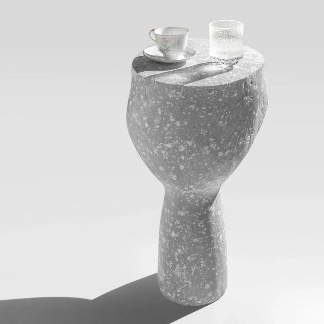 Contemporary Concrete Sculptural Side Table by Donatas Žukauskas For Sale - Image 3 of 16