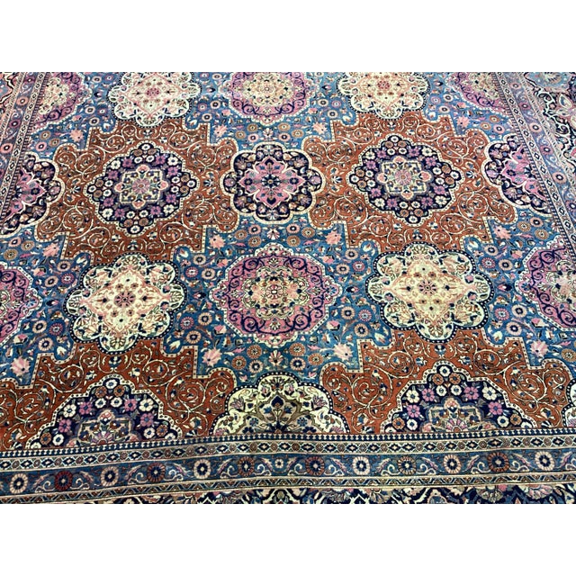 Persian Antique Persian Dabir Kashan Rug 10'2" X 13'8" For Sale - Image 3 of 5