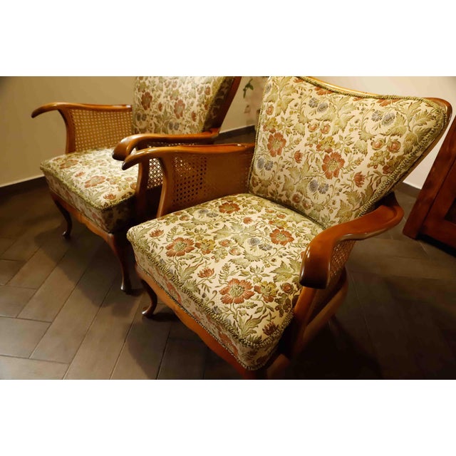 1960s German Chippendale Cane Armchairs by Adolf Wrenger, 1960s, Set of 2 For Sale - Image 5 of 18
