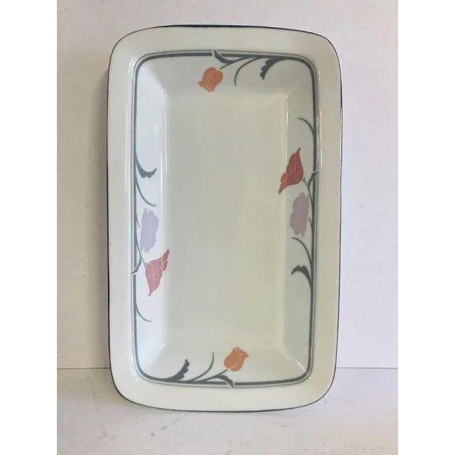 1990's Mid-Century Modern Dansk Tivoli Belles Fleur-Gray Pattern Serving Bowl / Platter. Excellent condition . 13" L X...