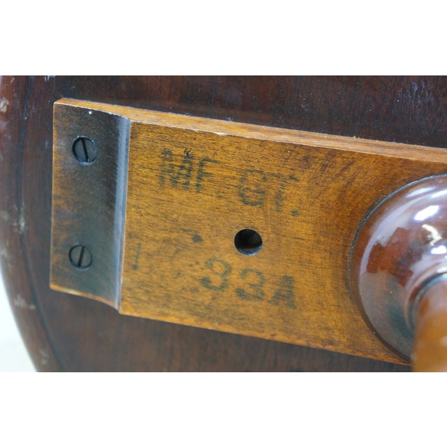 Antique Fine Arts Furniture Mahogany Leather Top Pedestal Table Plant Stand 21" For Sale - Image 14 of 14