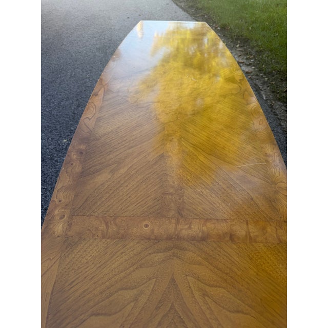 Mid-Century Modern Vintage Mid-Century Modern Long Burlwood Coffee Table For Sale - Image 3 of 9