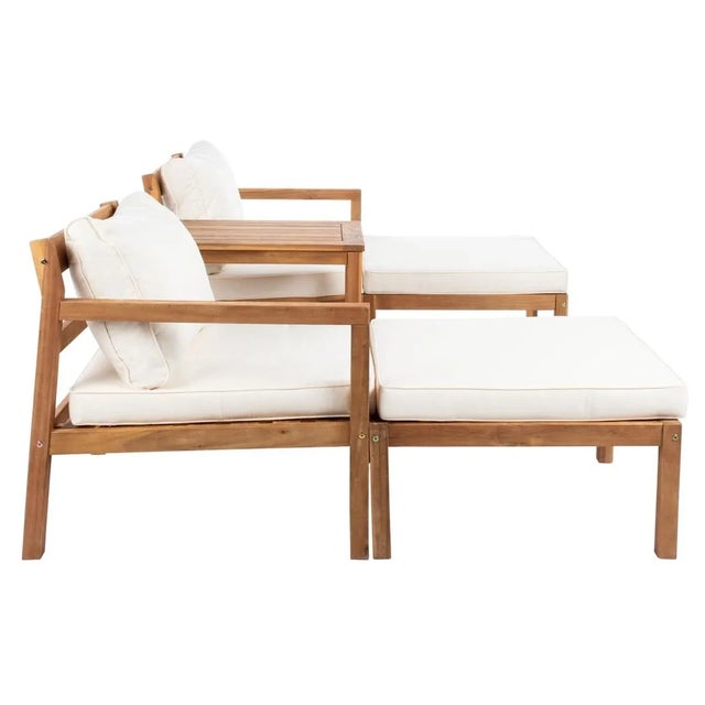 Contemporary Pratia 5 Piece Outdoor Set - Natural/Beige For Sale - Image 3 of 12