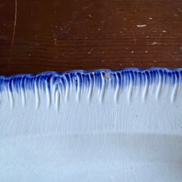 Antique Pearlware Blue Feather Edge Platter, English, Early 19th Century For Sale - Image 9 of 18
