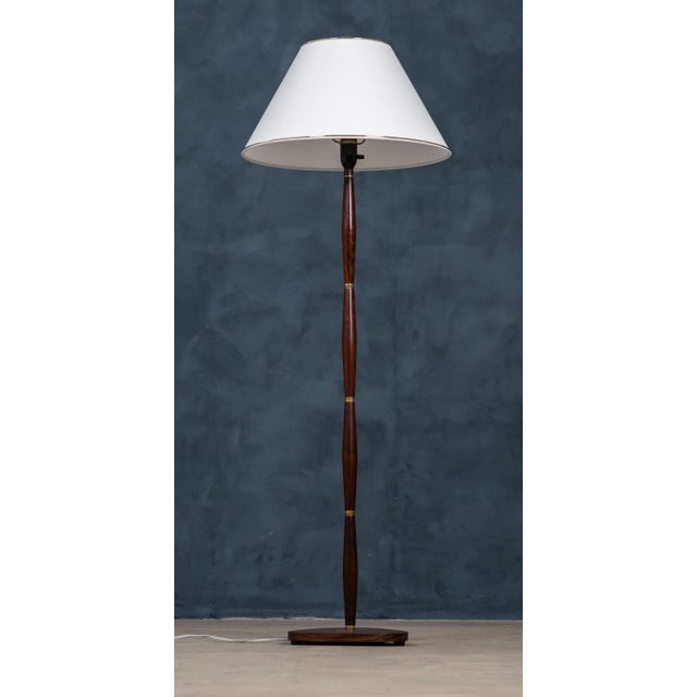 Mid-Century Modern Mid-Century Danish Rosewood & Brass Floor Lamp, 1960s For Sale - Image 3 of 12