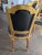 Wood Set of 6 Antique 19th Century French Louis XVI Giltwood & Black Leather Dining Chairs For Sale - Image 7 of 13
