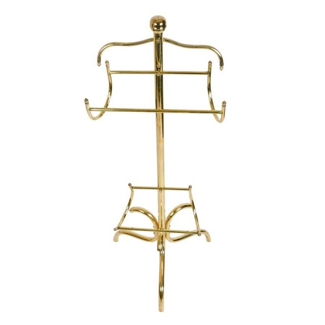 Mid-Century Modern Mid-Century Modern Brass Gentleman's Butler Valet Stand, Circa 1960s–1970s For Sale - Image 3 of 6