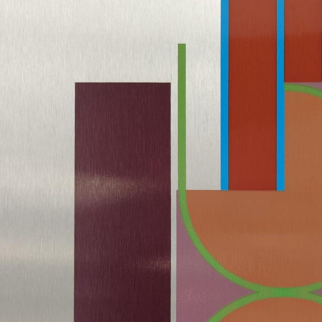 1970s Aldo Dazzi, Untitled Abstract Composition, Mixed Media on Aluminum, 1970s For Sale - Image 5 of 12