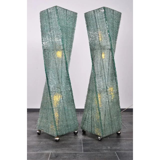 Glass Floor Lamp, in Very Good conditions. Designed 1980 to 1989 I have official proof of authenticity such as vintage...