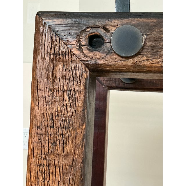 Modern Glass Top Dining Table With Rustic Solid Wood Base – Rh Style For Sale - Image 9 of 14