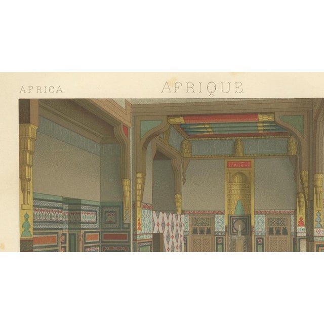 Racinet, Afrique: Cairo Summer Salon Interior, Egypt, 1888, Lithograph For Sale - Image 9 of 10