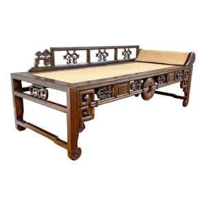 Chinese Ming Style Elm Kang Daybed / Opium Couch, Late Qing c.1890–1920