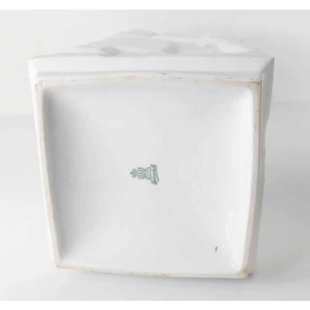 Ceramic Mid-Century Modernist Faux Bois White Vase by Heinrich For Sale - Image 7 of 9