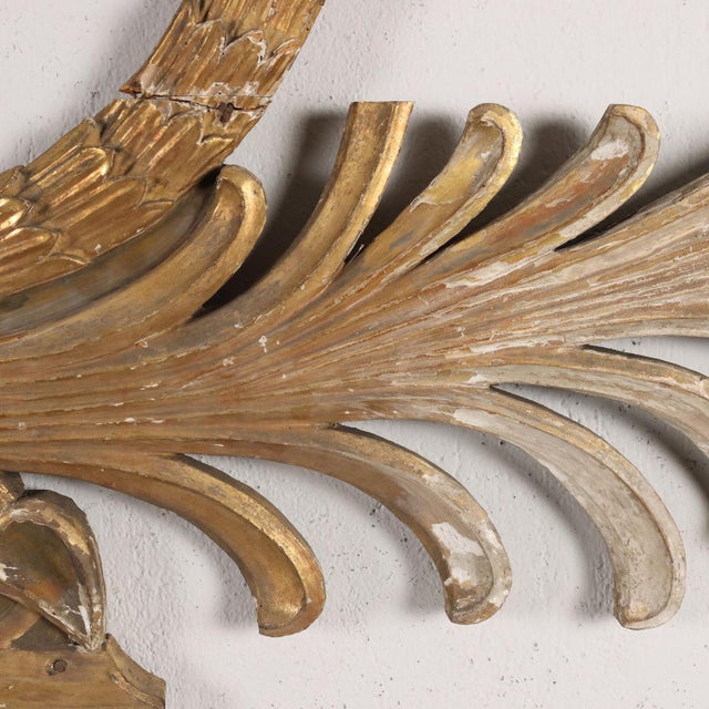 Brown 19th Century Upper Door Frieze in Carved and Gilded Wood, Italy For Sale - Image 8 of 14