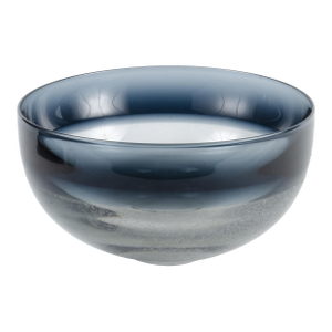 1960s Scandinavian Modern Blue-Tinted Art Glass Decorative Bowl by Timo Sarpaneva, Finland