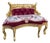 Late 20th French Louis XVI Gold Beech Red Velvet Settee For Sale