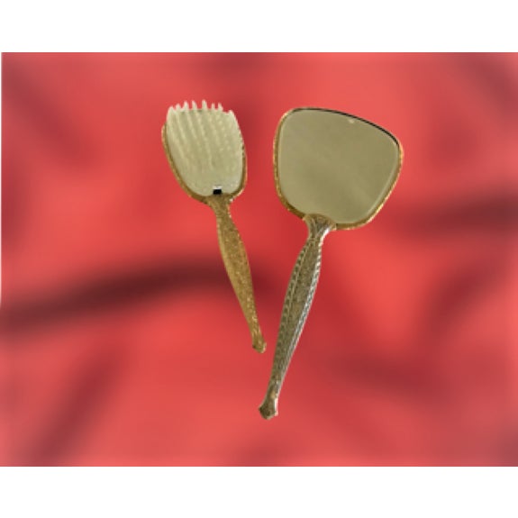 Vintage Gold Plated Filigree Brush and Mirror Set 2 Pieces Chairish