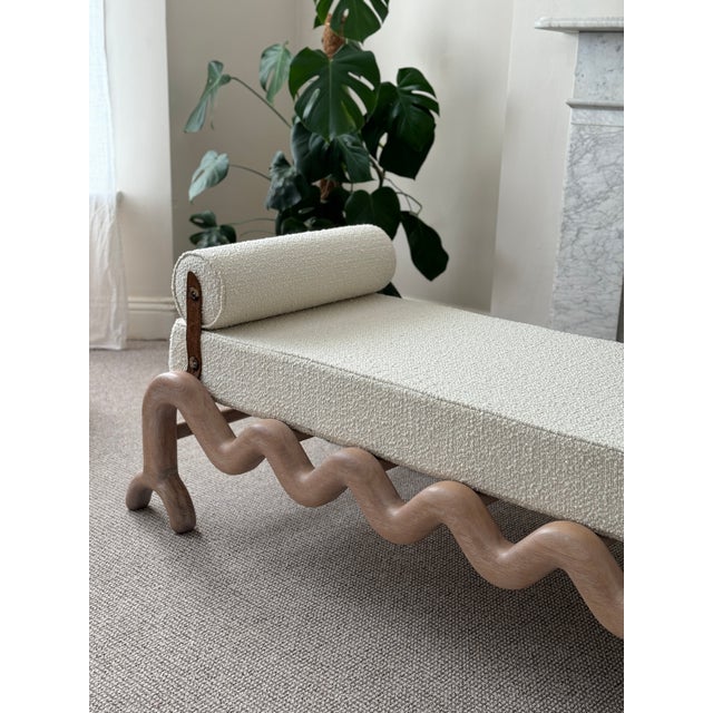 Sunday DayBed, White Oak and Cream Bouclé Fosfeen, United Kingdom Contemporary daybed from the Sunday Collection, designed...