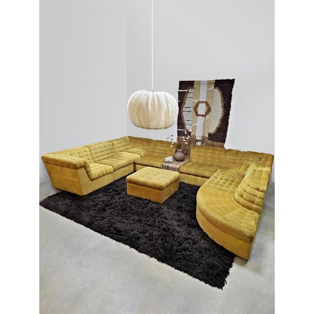 Vintage Modular Sofa in Yellow, 1970s, Set of 8 For Sale - Image 3 of 6