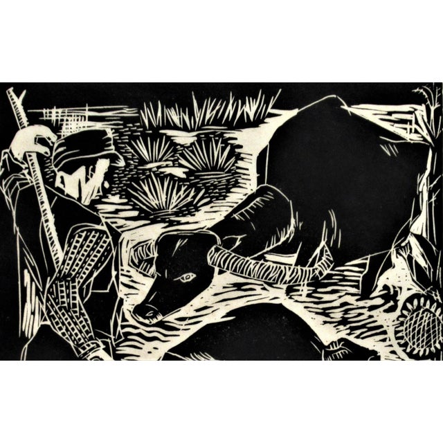 Realism Nevzat Akoral, Two Oxen, Circa 1960 For Sale - Image 3 of 5