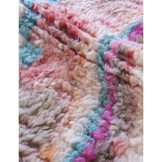 Abstract Small Moroccan Wool Rug - 4.8 X 3.3 Ft For Sale - Image 3 of 8