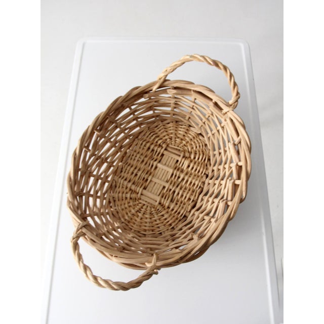 Wood Vintage Large Oval Gathering Basket With Handles For Sale - Image 7 of 12