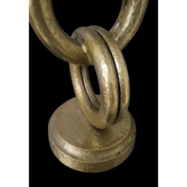 Plastic Gold Huge Chain Link Interlocking Circles Tall Metallic Shade Table Lamp For Sale - Image 7 of 8