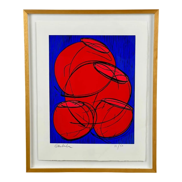 Dale Chihuly, Red Hot Baskets, Woodcut Print, Signed & Numbered, 2002 For Sale