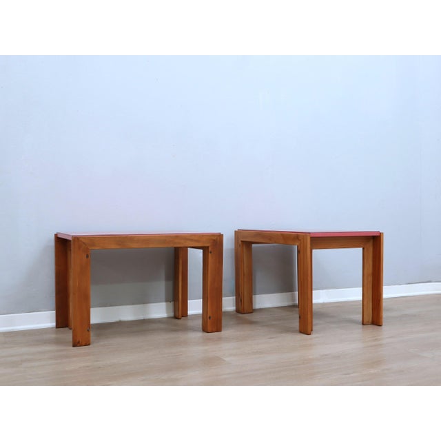 Exceptional piece of Italian design history with this rare pair of "Mod. 778" low tables, envisioned by the legendary duo...