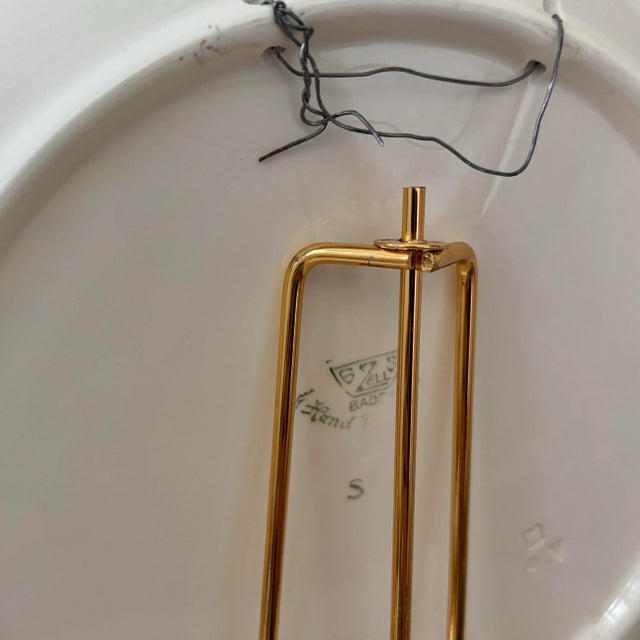 Vintage Hand-Painted Faience Wall Plate by Zell For Sale - Image 9 of 10