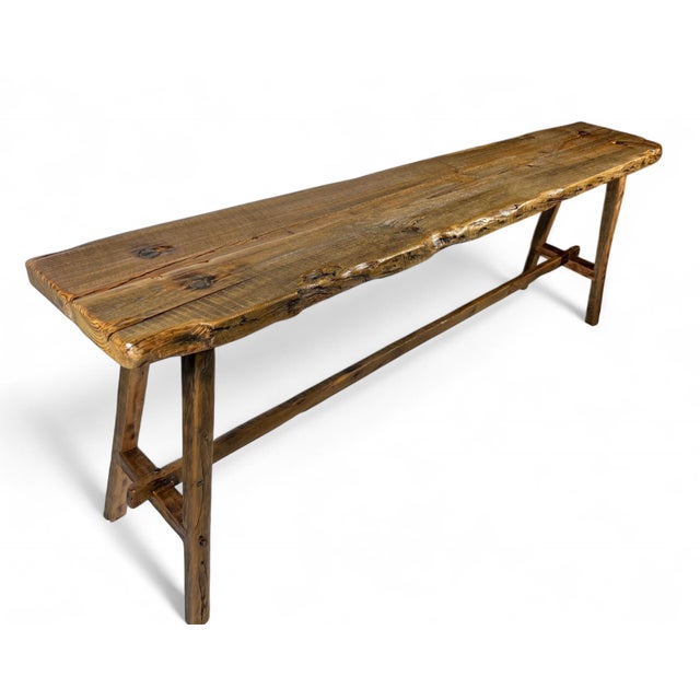 30" - Farmhouse Reclaimed Wood Console Bucket Table For Sale - Image 4 of 12