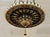 Traditional Antique Pendant Light Gilded Wrought Iron With Opalescent Glass For Sale - Image 3 of 5