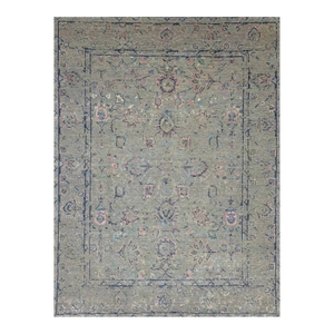 1990s Handwoven Transitional Area Rug 9x12