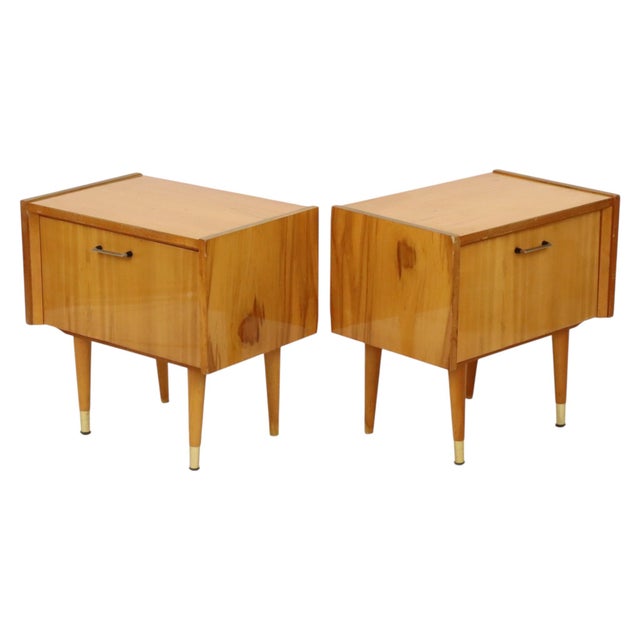 1970s Vintage Rockabilly Nightstands in Light Wood, 1970s, Set of 2 For Sale - Image 5 of 18
