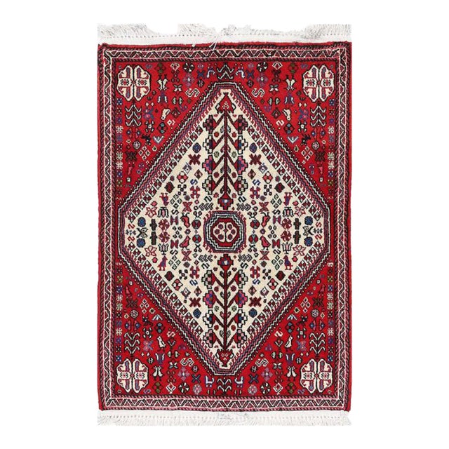 Pasargad Red Color Hand Knotted Persian Abadeh For Sale