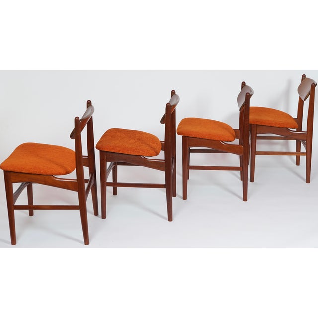 Wood Rare Arne Hovmand Olsen Newly Upholster Dining Chairs Set of 4 For Sale - Image 7 of 18