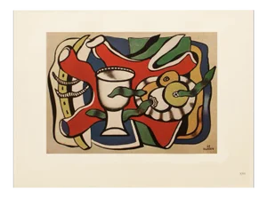 1950 After Fernand Léger "Still Life With White Vase", First German Edition Offset Lithograph