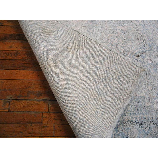 1920s White Geoemtric Antique Indian Agra Cotton Rug 4' X 6'8" Handknotted Wool Carpet For Sale - Image 4 of 5