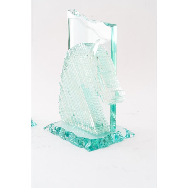 Glass Horse Head Bookends, Vienna, Austria, 1970s, Set of 2 For Sale - Image 12 of 18